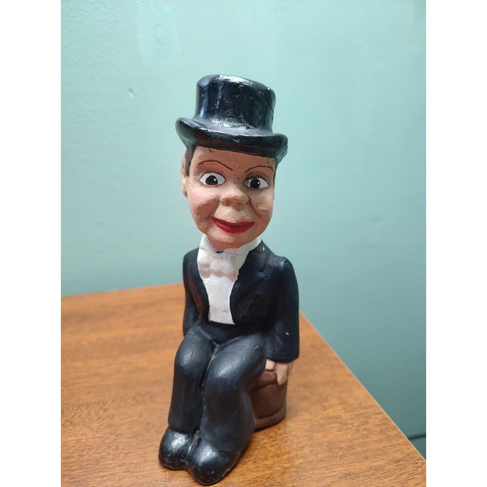 Vintage Plaster Charlie Mccarthy Figurine Statue 7-1/4" tall
